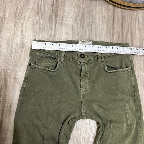 Current/Elliott The Fling Slim Boyfriend Green Jeans Size 26 - Picture 5 of 12